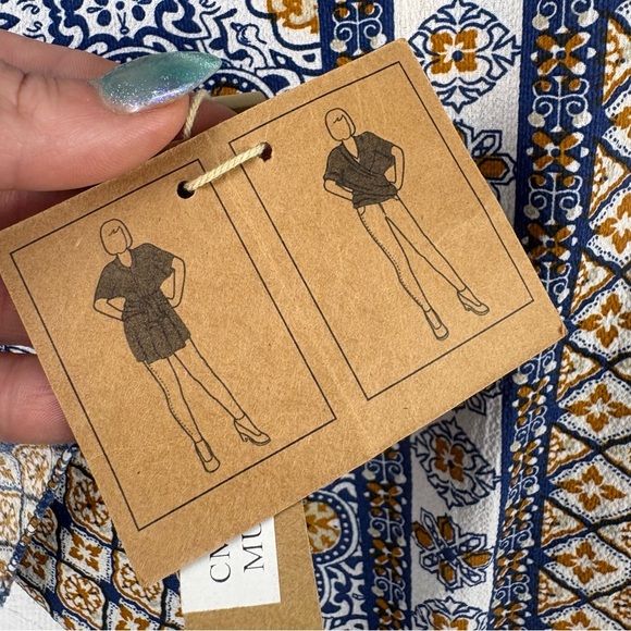 Justin & Taylor Blue and Orange Boho Patterned Kimono OS - Picture 2 of 6